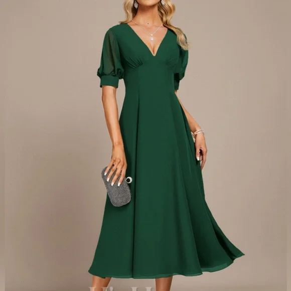 JJs House Deep Green Midi Dress - Picture 1 of 7